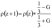 rhó(z+1)=rhó(z)*(1/3-g)/(1/3+G)