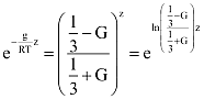 e a -g*z/RT-ediken =rhó(0)*(1/3-g)/(1/3+G) a z-ediken=e az ln(rhó(0)*(1/3-g)/(1/3+G) a z-ediken)