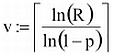 v=felsőegészrész(ln(R)/ln(1-p))