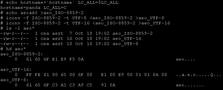 ISO-8859-2, UTF-8, UTF16