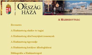 Parlament weboldala, nem tudunk visszalpni a kezdlapra