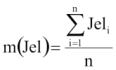 m(Jel)=Szumma(i=1..n:Jel(i))/n