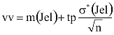 vv=m(Jel)+tp*korrigált szórás(Jel)/gyök(n)