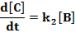 Függvény egyenlete: A végtermék koncentrációjának időbeli változását leíró függvény.